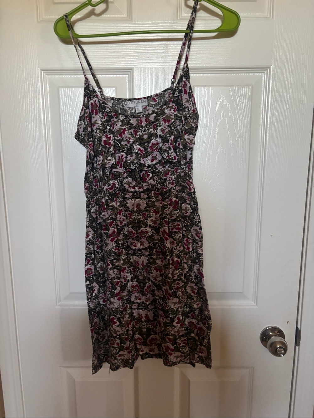 Cotton On Pink and Black Floral Slip Mini Dress